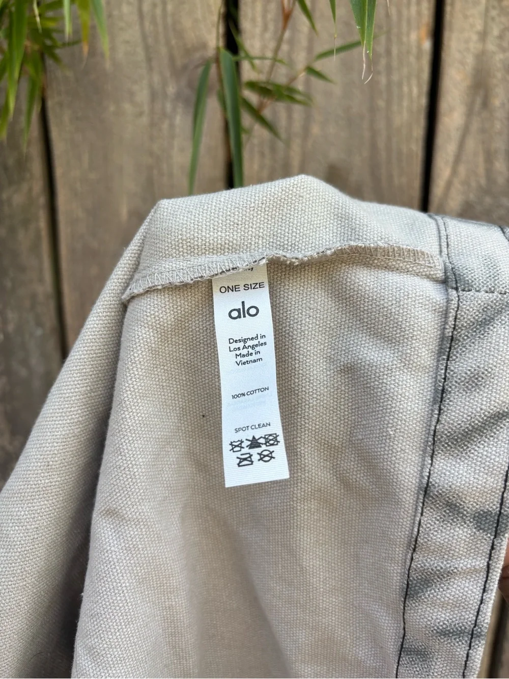 ALO Yoga Gray Tie-Dye Canvas Tote